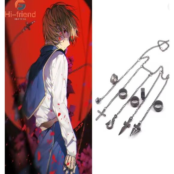 Kurapika Chain Ring Set – Hunter x Hunter Cosplay Finger Armor Jewelry - Picture 6 of 6
